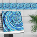 Blue Wave Spiral Mosaic Kakelplatta<br><div class="desc">Blue Wave Spiral Mosaic</div>