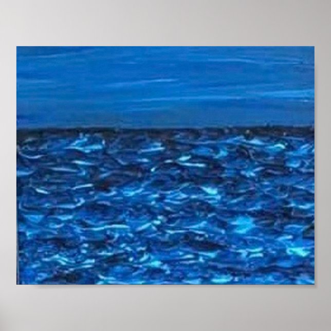 Blue Wave Texture Print  Poster (Framsidan)