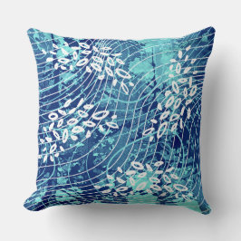 Blue Wave Throw Pillow Kudde