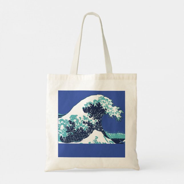 BLUE WAVE Tote Bag Tygkasse (Baksida)