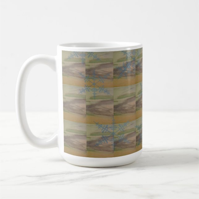 Blue waves and snowflakes on the Seashore Kaffemugg (Vänster)