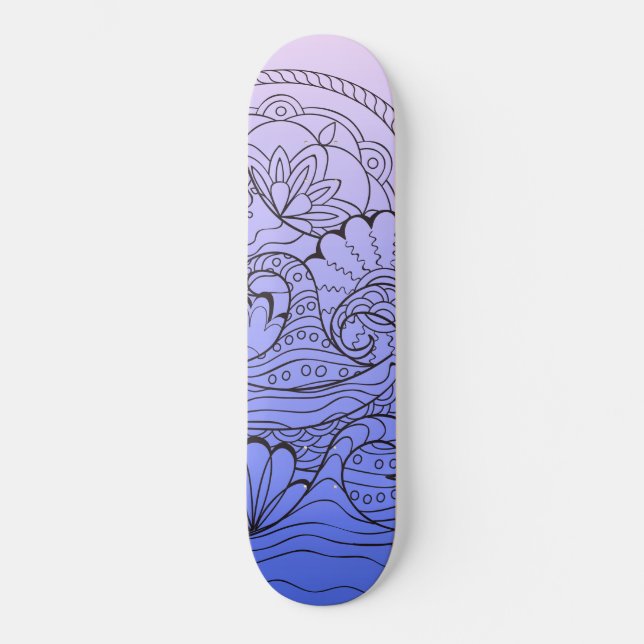 blue waves skateboard bräda 20,5 cm (Framsida)