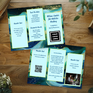 Blue Waves Trefaldig Exekutiv Broschyr Flyer