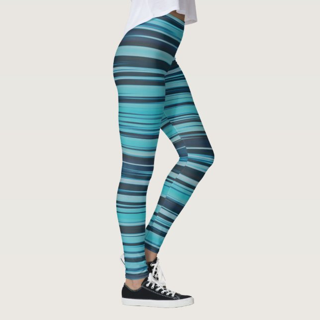 Blue Wavey Rand Leggings (Höger)