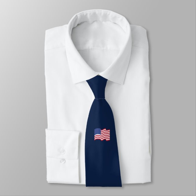 Blue Waving American Flag Tie Slips (Bunden)