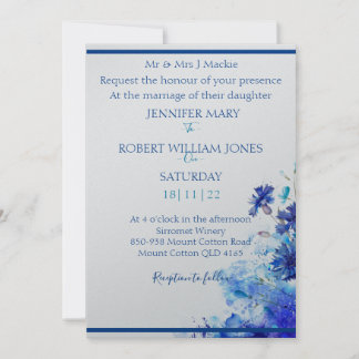 Blue wedding invitation  inbjudningar
