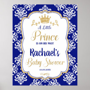 Blue Welcome Sign-Royalet Little Prince Baby Showe Poster