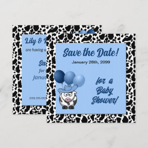 Blue Western Baby Shower Spara Datumet
