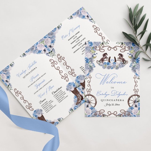 Blue Western Charro Quinceañera Program (Skapare uppladdad)