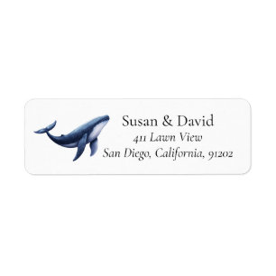 Blue Whale Coastal Returadress Etikett