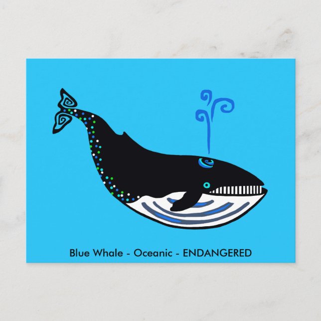 Blue WHALE - Conservation - Ecology - Natature Vykort (Framsida)