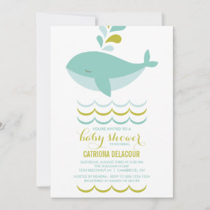BLUE WHALE DET ÄR EN BY BABY SHOWER-INBJUDAN INBJUDNINGAR
