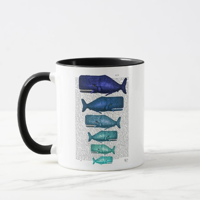 Blue Whale Family Mugg (Vänster)