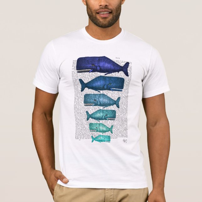 Blue Whale Family T Shirt (Framsida)