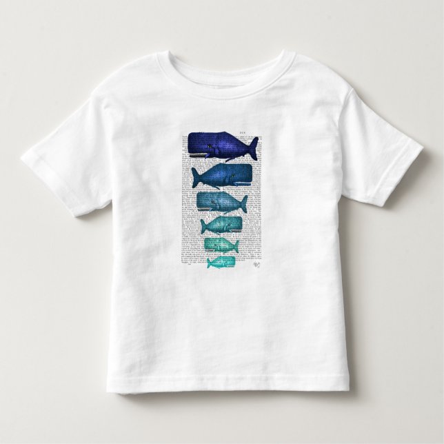 Blue Whale Family T Shirt (Framsida)