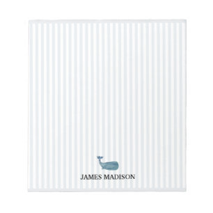 Blue Whale Monogram Nautical Rand Anteckningsblock
