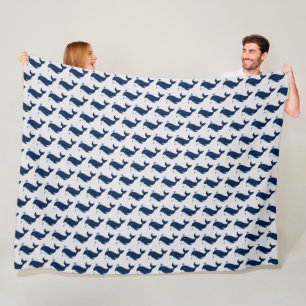Blue Whale, Nautical Fleecefilt