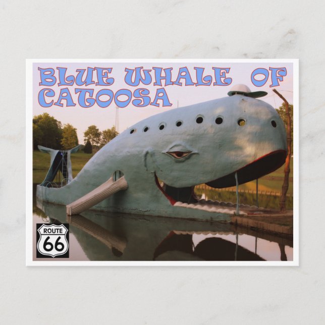 Blue Whale of Catoosa Route 66 Postcard Vykort (Framsida)