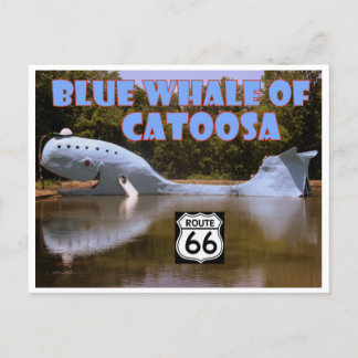 Blue Whale of Catoosa Route 66 Postcard Vykort