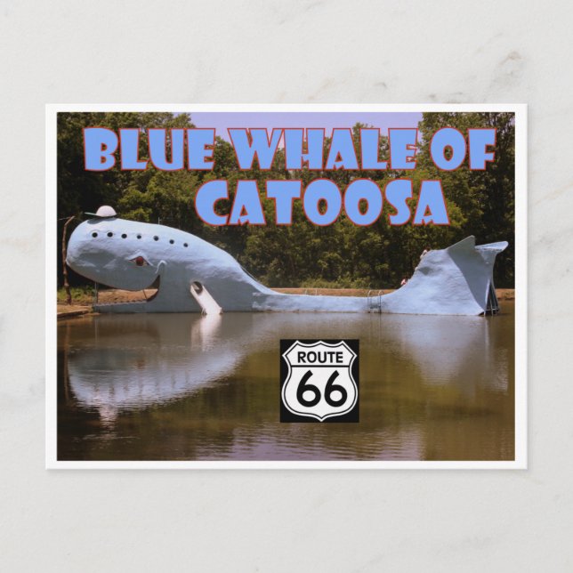 Blue Whale of Catoosa Route 66 Postcard Vykort (Framsida)