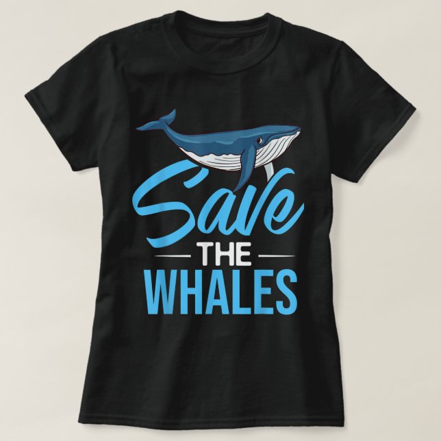 Blue Whale Svan Humpback Whales Höger Anima T Shirt (Design framsida)