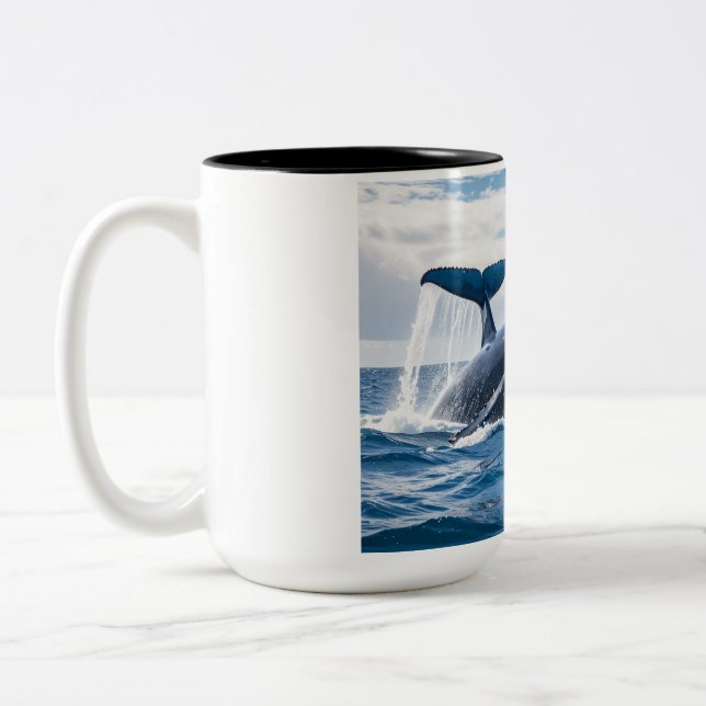 blue whale Två-Tonad mugg (Vänster)
