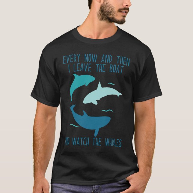 Blue whale watching cetacean t shirt (Framsida)