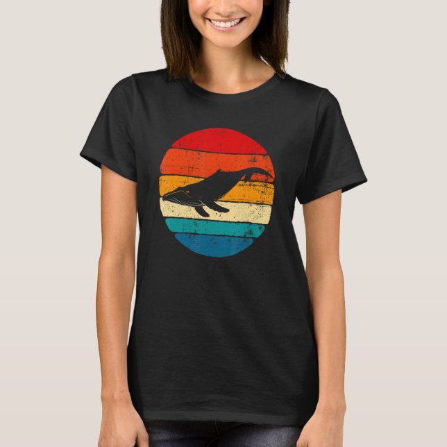 Blue Whale, Whale Lover, Whale Art, Retro Whale T Shirt (Framsida)
