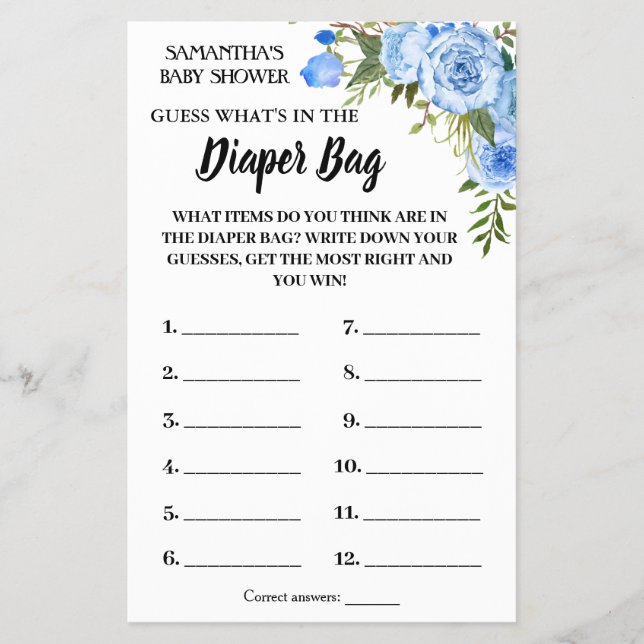 Blue What in the Daper bag duschcard Flygblad (Framsidan)