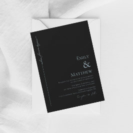Blue Where Forever Begins Black Wedding Invitation Inbjudningar
