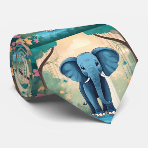 Blue Whimsical Baby Elephant Slips
