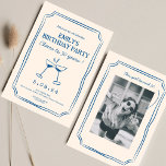 Blue Whimsical Funky Cheers Öl 30:e födelsedagen Inbjudningar<br><div class="desc">Hand plockade Funky Cheers Öl 30:e födelsedagen</div>