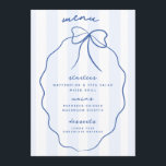 Blue Whimsical Hand plockade Bow Bröllop Menu Meny<br><div class="desc">Blue Whimsical Hand plockade Bow Bröllop Menu med handskrivet stil och ljusblått rand. Lägg till ett tackkort på motsatt sida</div>