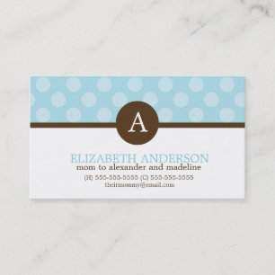 Blue Whimsical Polka dots Mönster Monogram