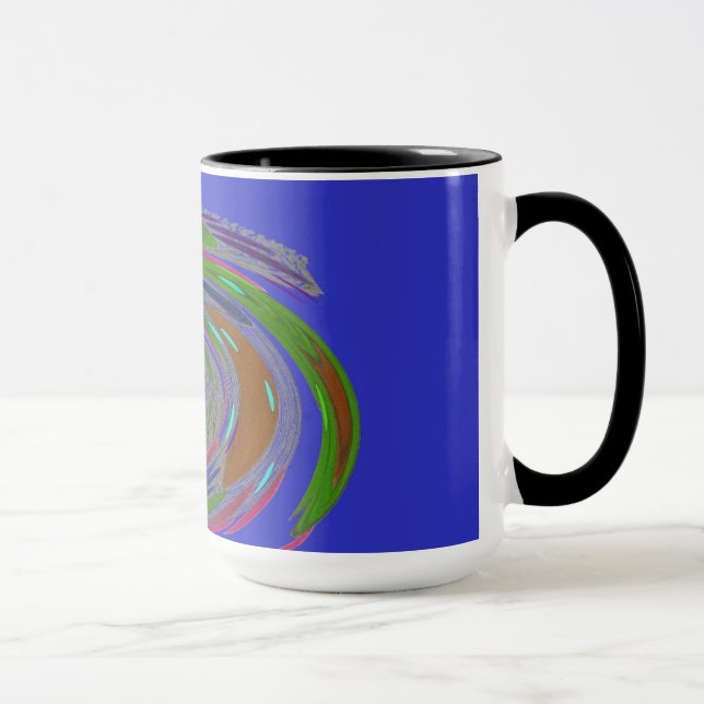 Blue Whirlwind Design Monogram Mugg (Höger)