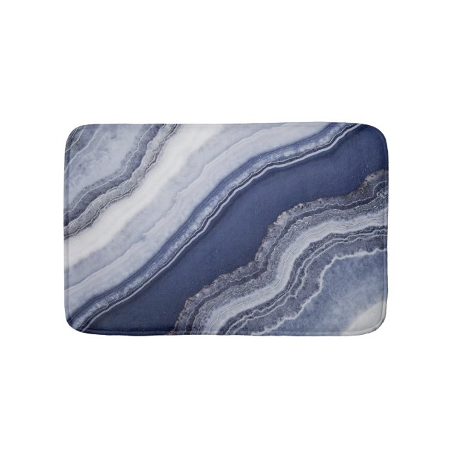 Blue White Agate Marble Badrumsmatta (Framsidan)