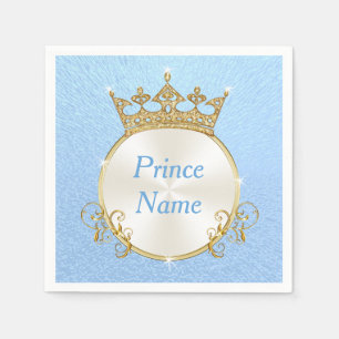 Blue White Anpassningsbar Prince Napkins for Baby Pappersservett