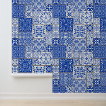Blue & White Azulejo Majolica Tiles