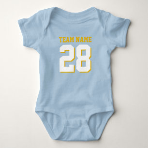 Blue White Baby Football Jersey Sports Romper Tee