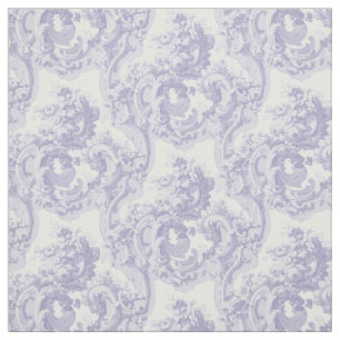 Blue & White Baroque Rococo Louis XV Mönster Tyg