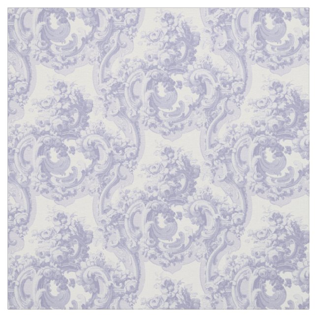 Blue & White Baroque Rococo Louis XV Mönster Tyg (Provkarta)