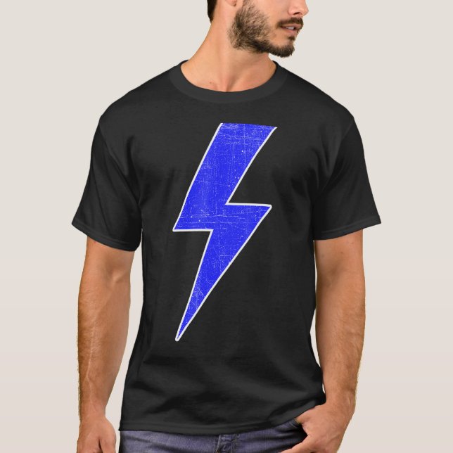 BLUE & WHITE-belysning för fantastisk Retro Front  T Shirt (Framsida)