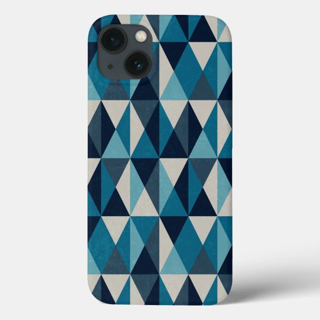 Blue White Black Geometric Rhombi Mönster (Baksida)