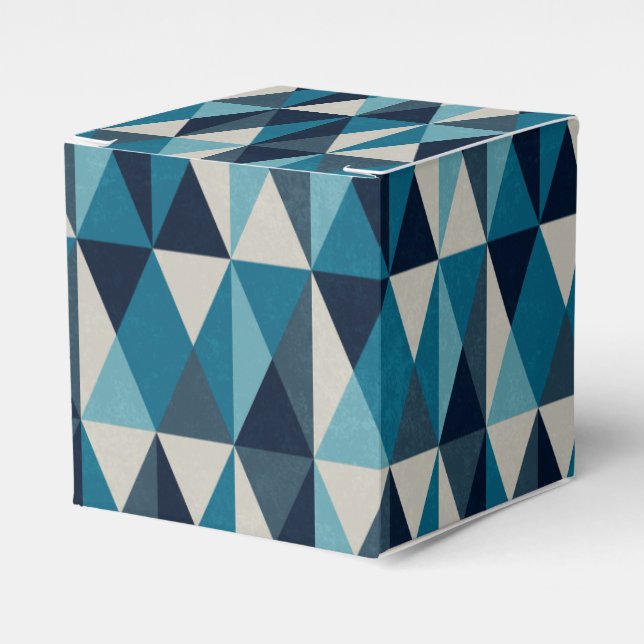 Blue White Black Geometric Rhombi Mönster Presentaskar (Framsidan Sidan)