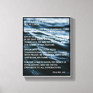 BLUE WHITE BLACK HAPPY THANKSGIVING PSALMS 100 CANVASTRYCK