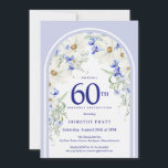 Blue White Blommigt Boho Arch 60:e Födelsedagsfest Inbjudningar<br><div class="desc">Ett sådant söt blått och vitt blommönster dekorerar en Boho-båge. Vita daisy i eleganten och blå ängsblommor skapar perfekt vår och sommarpaletten. Skarp blå text mot den vita bakgrunden. Utformning av kvinnor och eleganter. Det här objektet är en del av samlingen Boho Arch Blue and White Blommigt.</div>