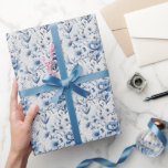 Blue White Blommigt Möhippa Baby Shower Weddin Presentpapper<br><div class="desc">Blommigtar med blå och vit vattenfärg på den här söten papper. Perfekt för födelsedag,  babyduschar,  möhippa och bröllop.</div>