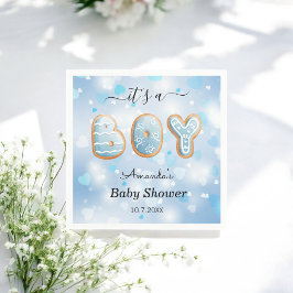 Blue White Boy Baby Shower Pappersservett