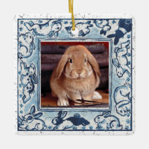 Blue & White Bunny Rabbit Delft Dedham Pet Photo