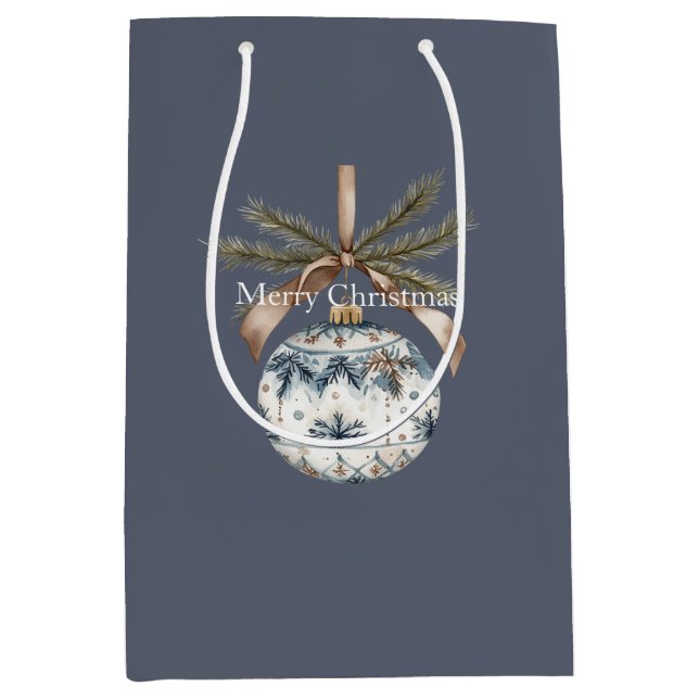 Blue White Champagne Gold Ornaments Christmas (Framsidan)